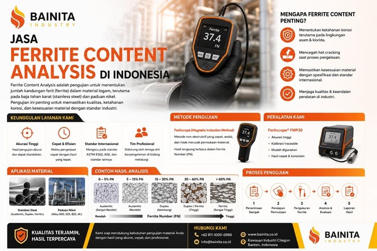 Jasa Ferrite Content Analysis di Indonesia - pt bainita heat industry